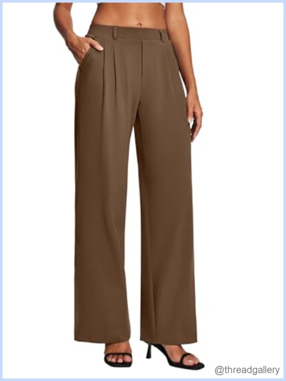 Womens Dress Pants Pull On Stretchy Wide Leg Trousers Business Casual